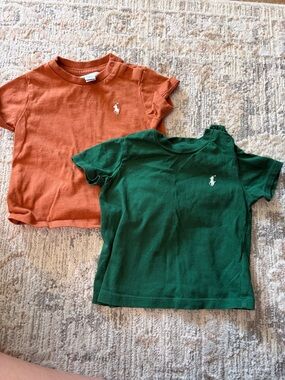 Ralph Lauren Short Sleeve Tee Set in Rust and Forest Green